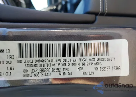 2015 Jeep Grand Cherokee Limited из США, поврежденный, VIN 1C4RJEBG3FC185292